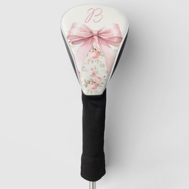 Funda Para Palo De Golf Rosas de cosecha de monograma (Anverso)