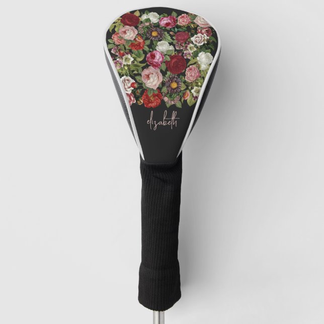 Funda Para Palo De Golf Rosas de época personalizados (Anverso)