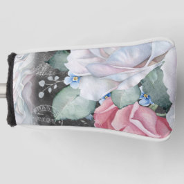 Funda Para Palo De Golf Rosas de Watercolor Chalkboard