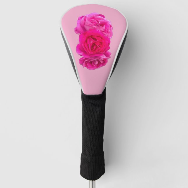 Funda Para Palo De Golf Rosas triples rosadas (Anverso)