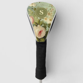 Funda Para Palo De Golf Rosas verdes florales vintage