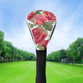 Funda Para Palo De Golf Roses rojos | Rosa floral elegante acuarela