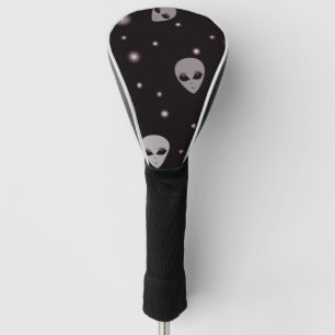 Funda Para Palo De Golf Rostros alienígenas grises flotando en el espacio