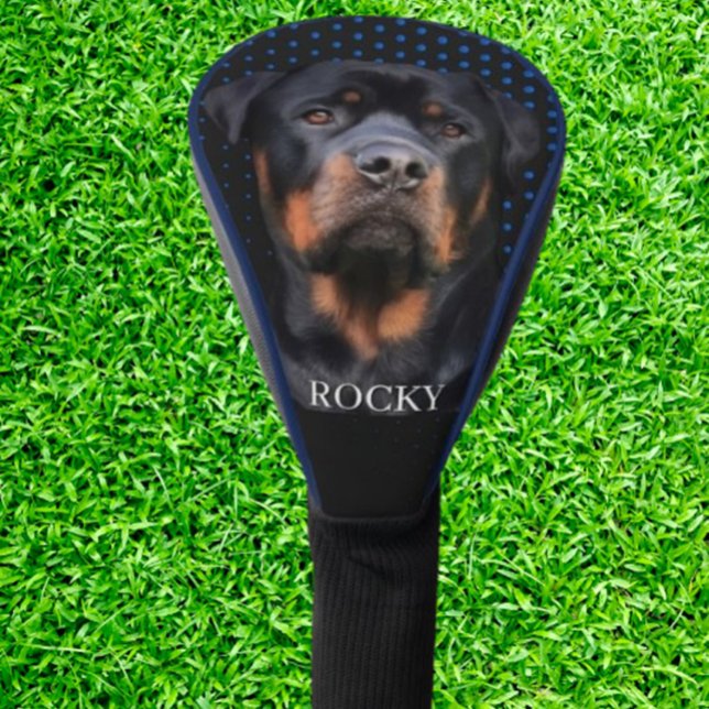 Funda Para Palo De Golf  Rottweiler Blue   (Protect your clubs in style with this Rottweiler golf head cover featuring unique blue dots)