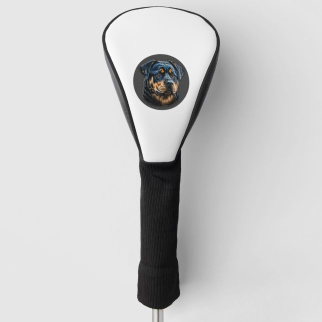 Funda Para Palo De Golf Rottweiler negro (Anverso)