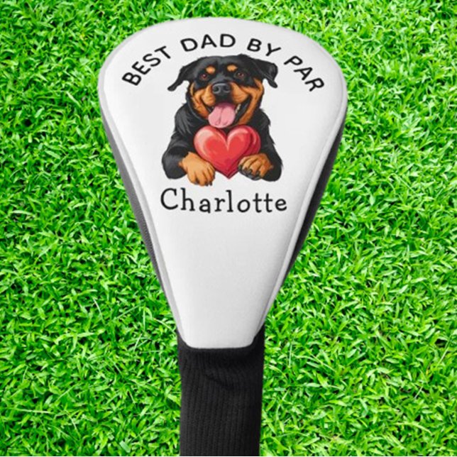 Funda Para Palo De Golf Rottweiler Red Heart Gift  (Surprise someone special with unique, heartfelt golf accessories today!)