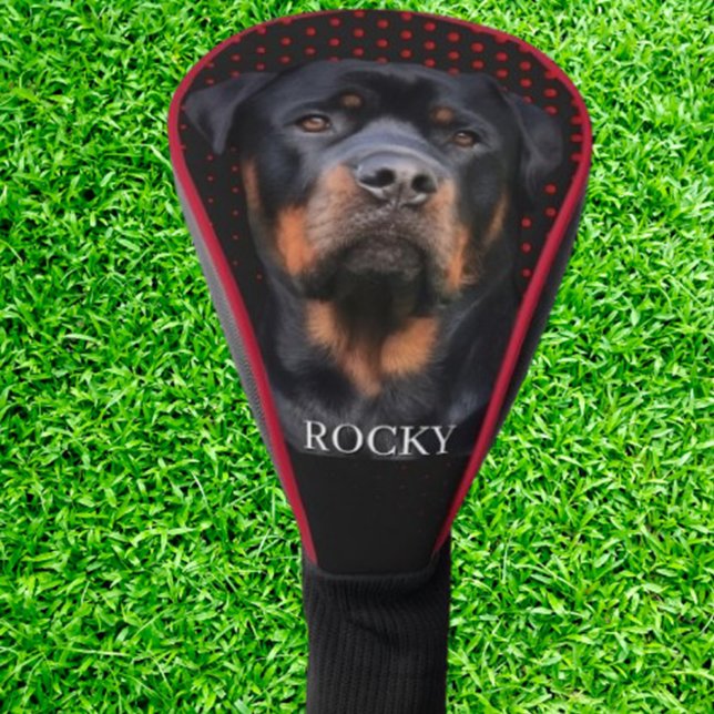 Funda Para Palo De Golf Rottweiler Rojo  (Protect your clubs in style with our Rottweiler unique red dots golf head cover. )