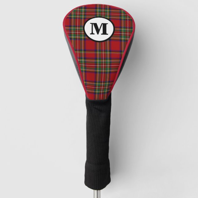 Funda Para Palo De Golf Royal Stewart Tartan Plaid Scottish Clan Monograma (Anverso)
