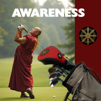 Funda Para Palo De Golf Rueda de Dharma dorada monograma budista