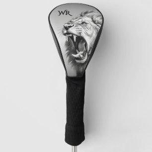 Funda Para Palo De Golf Rugido de iniciales personales del león