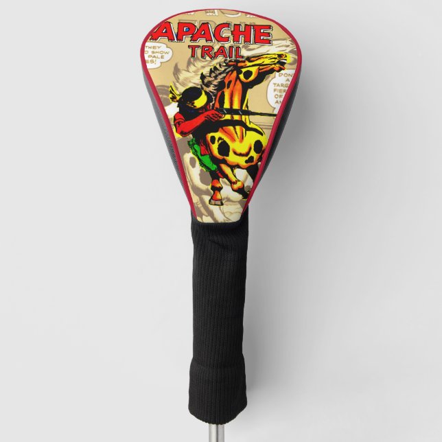 Funda Para Palo De Golf Ruta Apache #1, nativo americano con banner (Anverso)