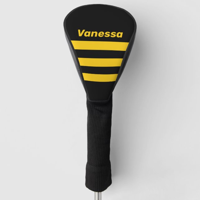 Funda Para Palo De Golf Safety Bee Nostalgic Across Striping with Name (Anverso)