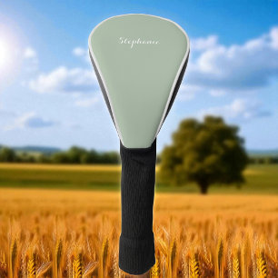 Funda Para Palo De Golf Sage Green Name Modern Elegant Monograma Boho