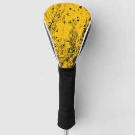 Funda Para Palo De Golf Salpicaduras de pintura negra y amarilla