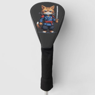 Funda Para Palo De Golf Samurai Cat Pixel Art