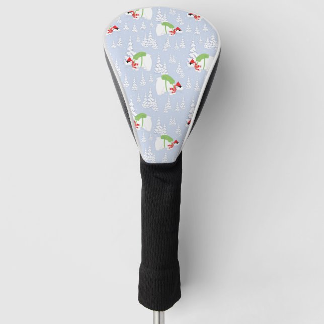 Funda Para Palo De Golf santa de oso polar divertido (Anverso)