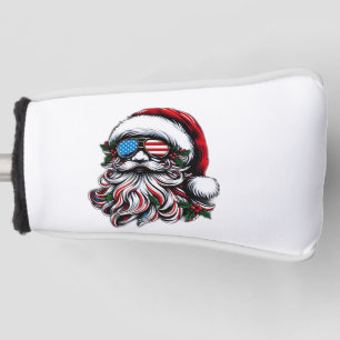 Funda Para Palo De Golf Santa navideño patriótico/americano