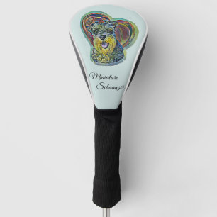Funda Para Palo De Golf Schnauzer en miniatura de vidrio templado con cora