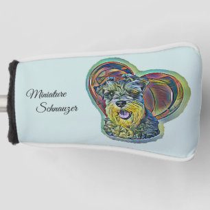 Funda Para Palo De Golf Schnauzer en miniatura de vidrio templado con cora