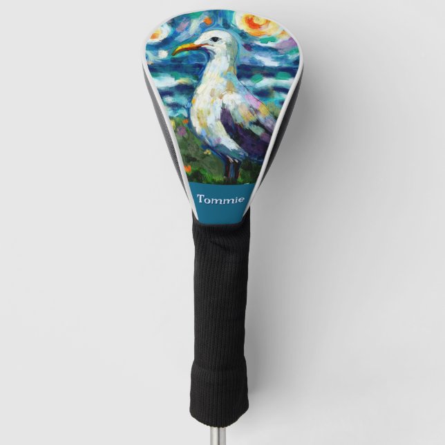 Funda Para Palo De Golf Seagull Van Gogh Style Beach personalizado (Anverso)
