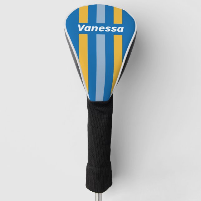 Funda Para Palo De Golf Seaside Pin Stripes with Name (Anverso)