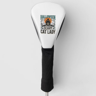 Funda Para Palo De Golf Señora Gato de Halloween Casa Embrujada Espeluznan