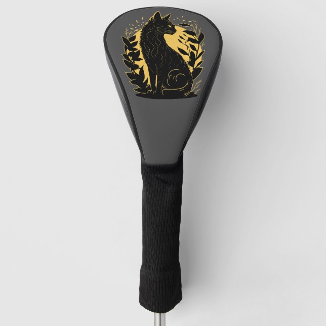 Funda Para Palo De Golf Sentando gato (Anverso)