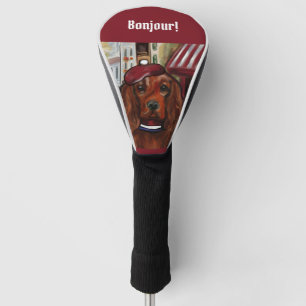Funda Para Palo De Golf Setter Rojo Irlandés Tarjeta Postal