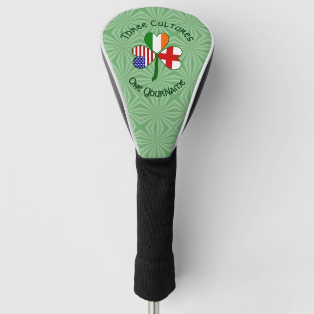 Funda Para Palo De Golf Shamrock americano inglés personalizado (Anverso)