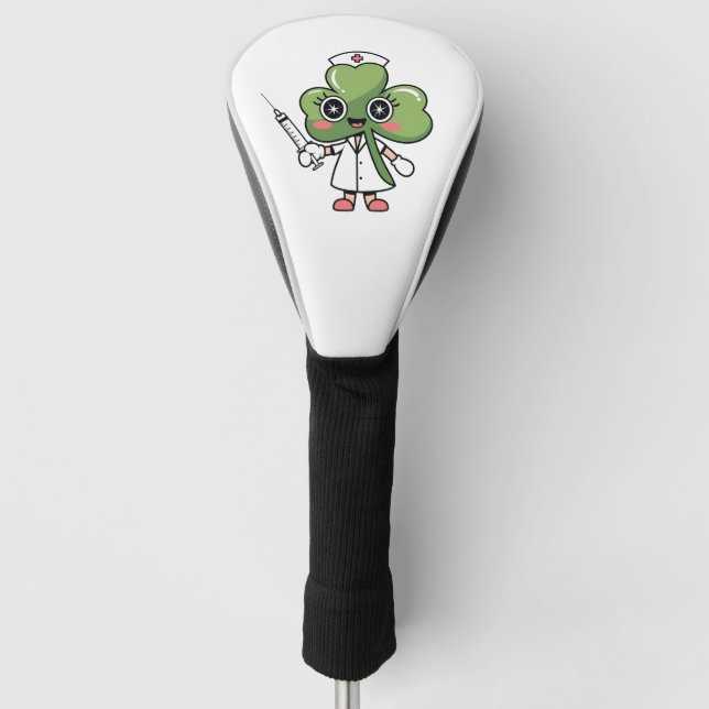 Funda Para Palo De Golf Shamrock Lucky Charm Nurse Kawaii Lucky Charm (Anverso)