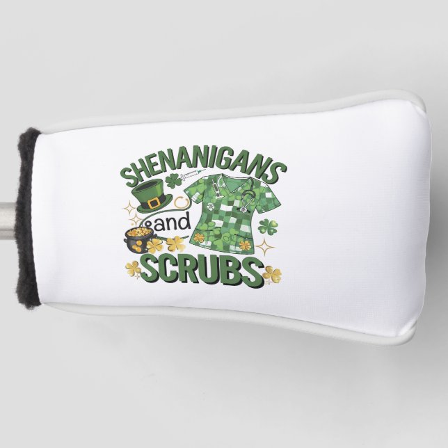Funda Para Palo De Golf Shenanigans y Scrubs Enfermería divertida St Patri (Anverso)