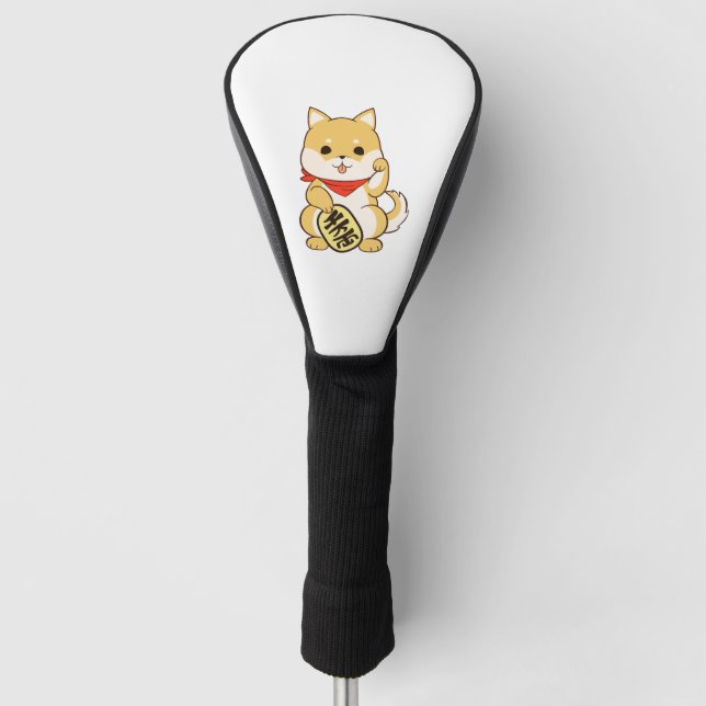 Funda Para Palo De Golf Shiba Inu Lucky Cat Pose (Anverso)