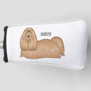 Funda Para Palo De Golf Shih tzu personalizado de pelo largo ilustracion