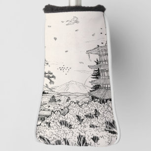 Funda Para Palo De Golf Shrine Shinto Fuji Edo Periodo Japón Inspire Shogu
