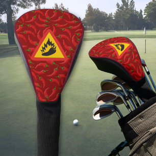 Funda Para Palo De Golf Signo de peligro de pimienta caliente
