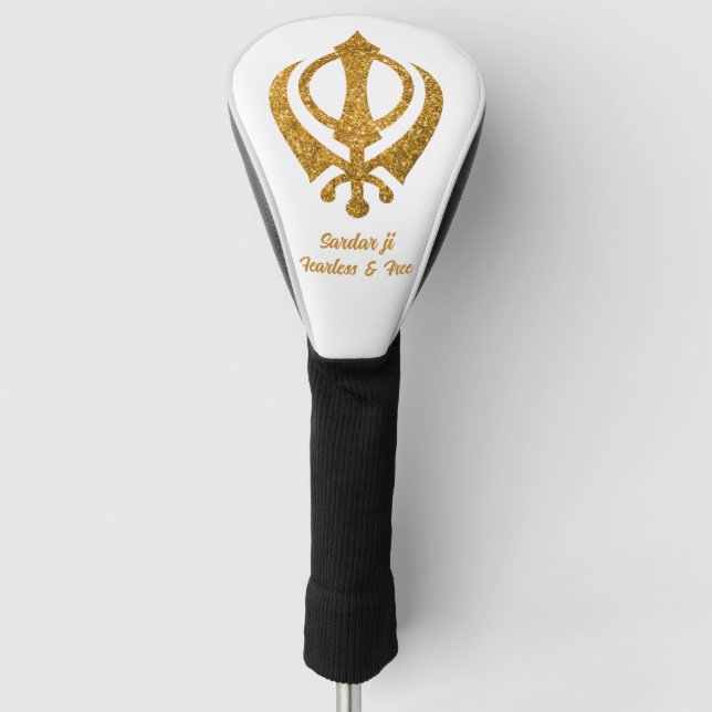 Funda Para Palo De Golf Sikh Khanda "Sin miedo y libre" (Anverso)