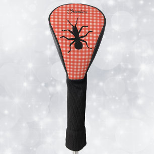 Funda Para Palo De Golf Silhouette Gran Hormiga Negra sobre Placa Roja Bla