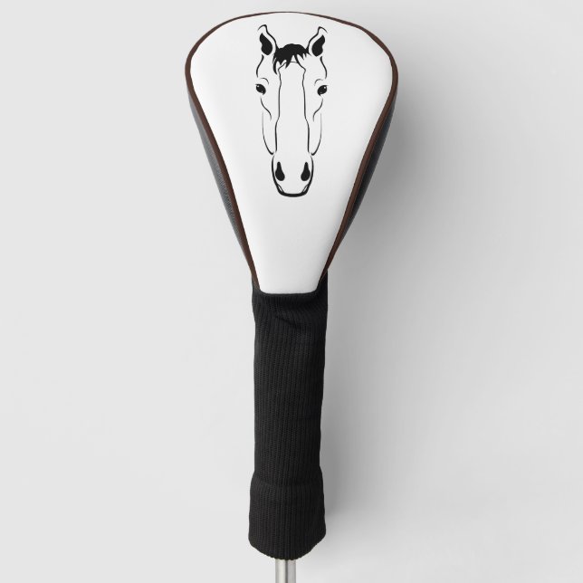 Funda Para Palo De Golf Silueta de cara de caballo (Anverso)