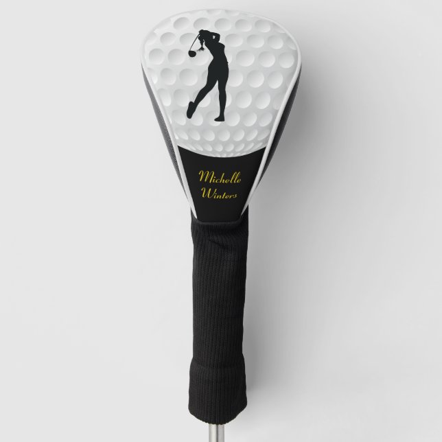 Funda Para Palo De Golf Silueta negra deportiva (Anverso)