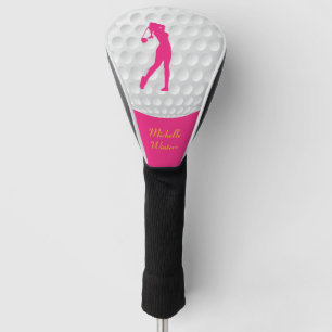 Funda Para Palo De Golf Silueta rosada para deportistas