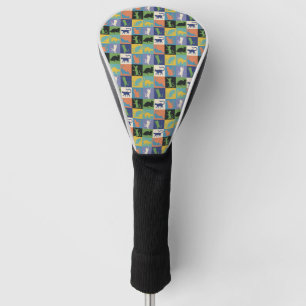 Funda Para Palo De Golf Siluetas de gato coloridas de Guay en plazas inest