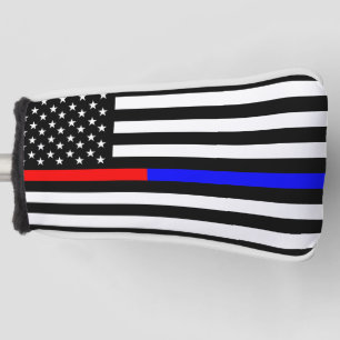 Funda Para Palo De Golf símbolo azul rojo delgado de la policía contra i