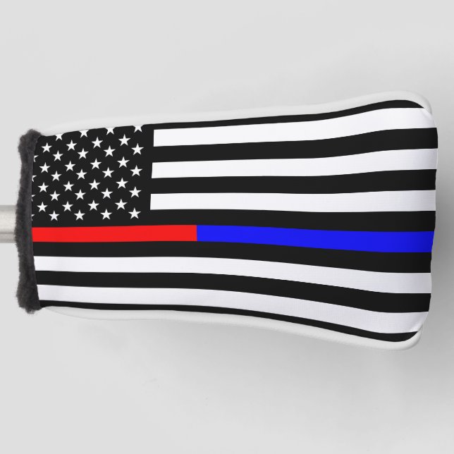 Funda Para Palo De Golf símbolo azul rojo delgado de la policía contra inc (Anverso)