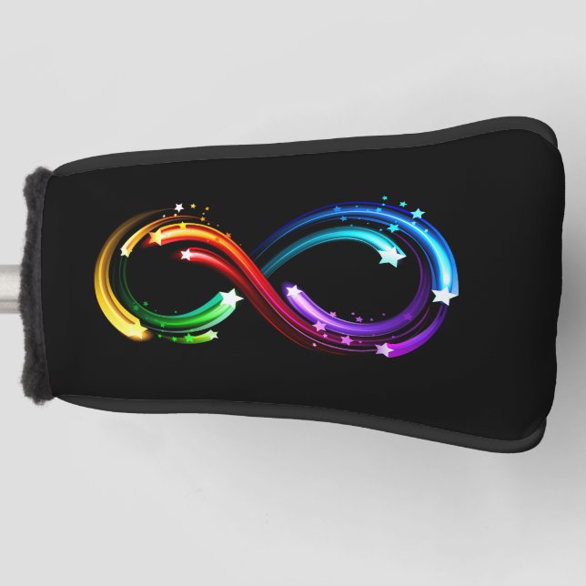 Funda Para Palo De Golf Símbolo de infinito de cometas de arcoíris (Anverso)