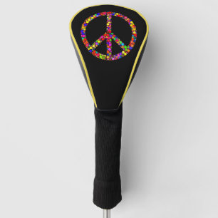 Funda Para Palo De Golf Símbolo de señal de paz de mosaico multicolor