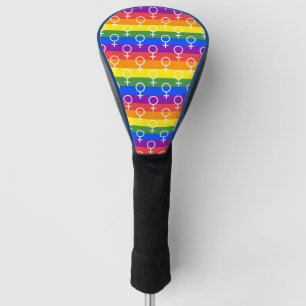 Funda Para Palo De Golf Símbolo femenino patrón arco iris