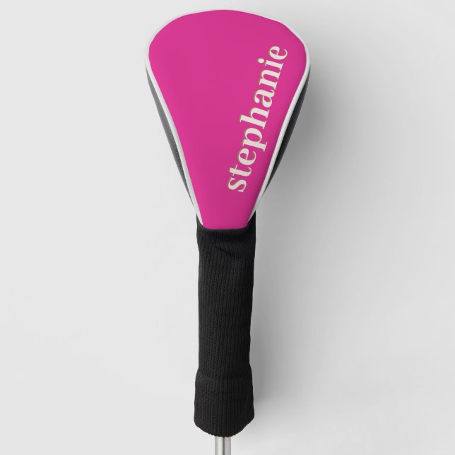 Funda Para Palo De Golf Simple Magenta personalizada Hot Pink (Anverso)