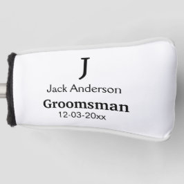 Funda Para Palo De Golf SIMPLE MINIMAL añada tu nombre personalizado groom