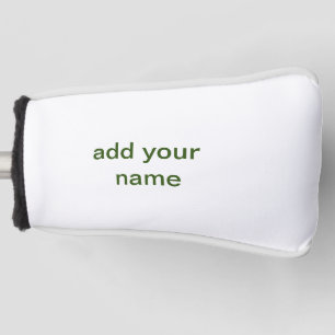 Funda Para Palo De Golf Simple minimal verde añade tu texto nombre foto pe
