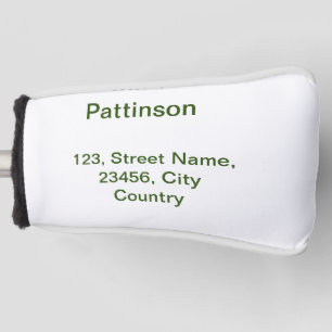 Funda Para Palo De Golf Simple minimal verde añade tu texto nombre foto pe